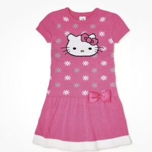 Hello Kitty Girls Pink Sweater Dress Size Smsll (6/6X) NEW